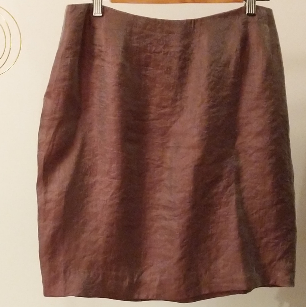 Jacqueline Conoir iridescent brown -pink size 12 mini skirt